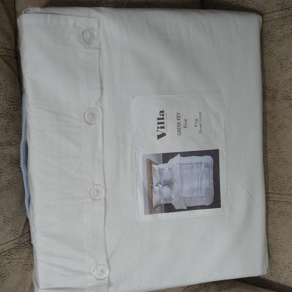 Villa By Noble Excellence Greek Key King Duvet Cover & Sham - Picture 3 of 6